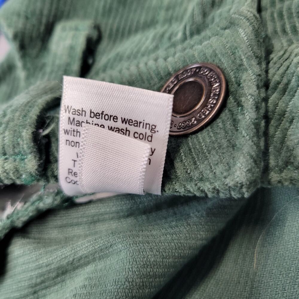 So Corduroy Mini Skirt Womens 7/28W Green Raw Hem Frayed Pockets Stretches - Picture 9 of 11